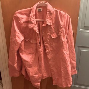 XL Pink Button Up Long Sleeve Shirt